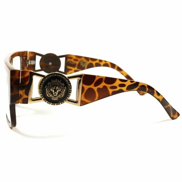 Hip Hop Swag Night Clubbing Party Tortoise Bling Clear Lens Eye Square Glasses - Picture 3 of 4